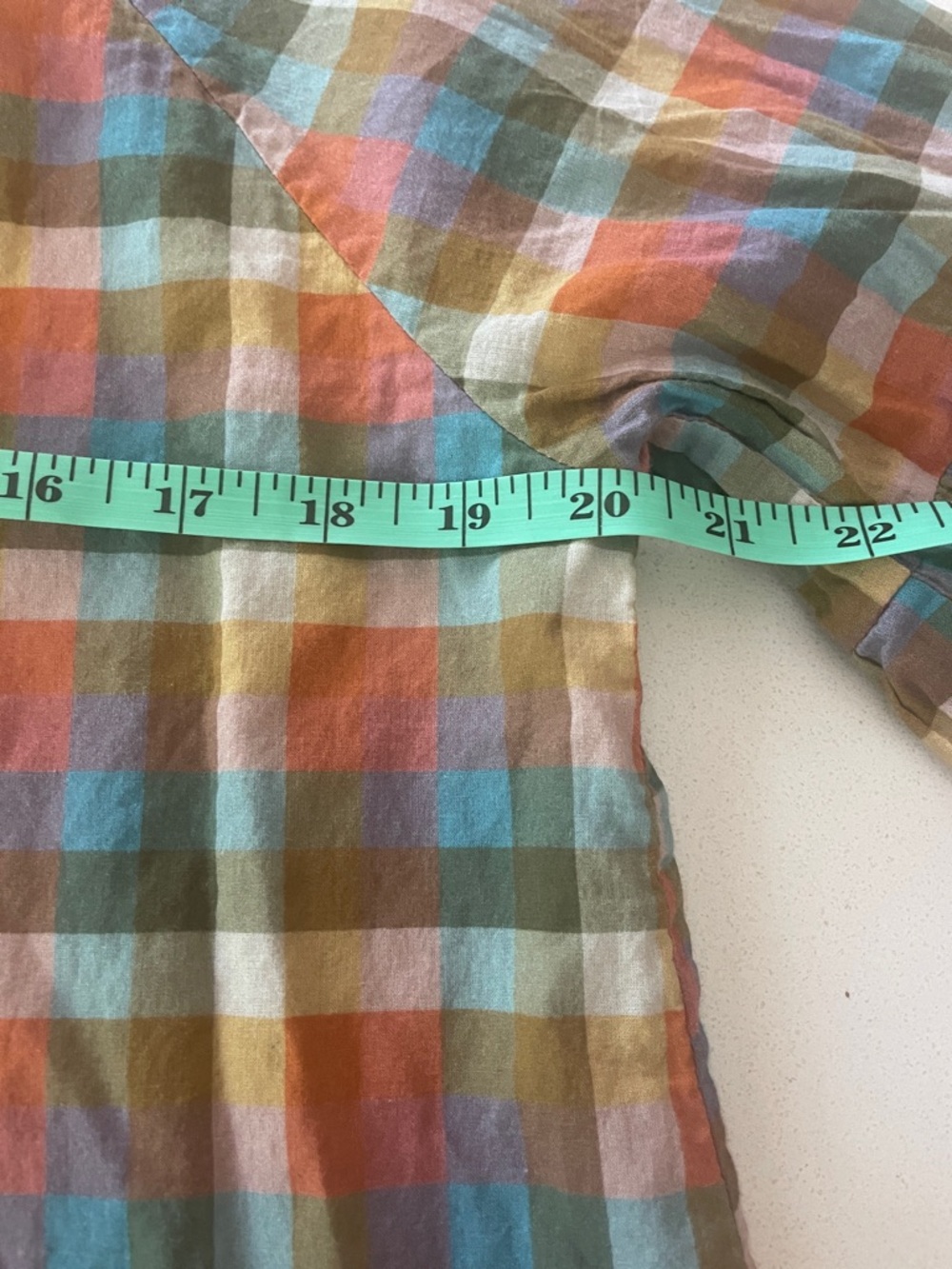 Olivia James The Label Emory Blouse Plaid Button-Front XS 100% Cotton - Picture 9 of 10